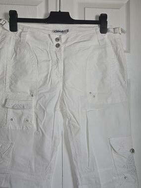 Clash White Cargo Pants 32 Inch Inseam Adjustable